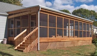Enclosed Porch Honey Stain with Wood Enclosed Patio