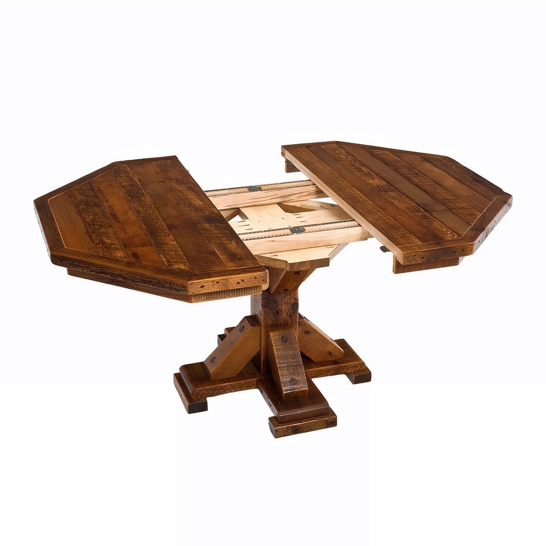Extension Dining Table with Distressed Reclaimed Wood