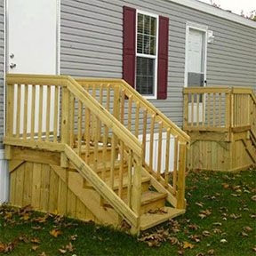 Exterior Stairs - 48x48 Platform Stairs with Vertical Balusters
