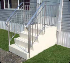 Exterior Stairs - Enclosed Back Fiberglass Porch Stairs