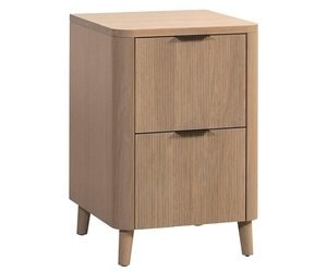 File Cabinet: Minimalist Blonde Wood Cabinet with Integrated Pulls