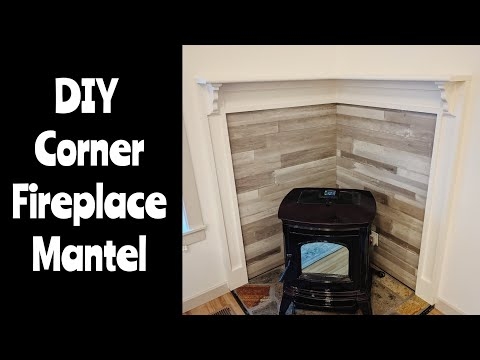 Fireplace Mantel With Decorative Corbels And Planked Backsplash