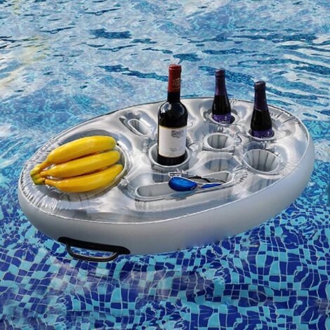 Floating Pool Tray Silver Multi Compartment Inflatable