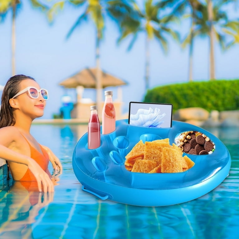 Floating Pool Tray Vibrant Blue Multi Well Inflatable