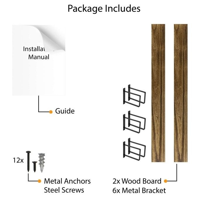 Floating Shelf: Six Brackets Paulownia Wood Shelving Unit