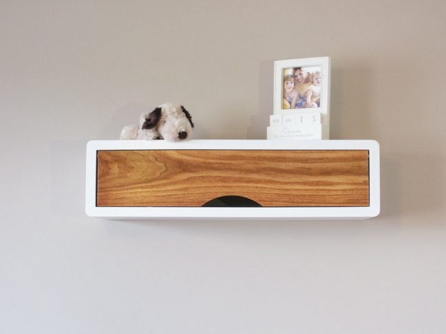 Floating Shelf with Rounded Corners and Two Tone Finish