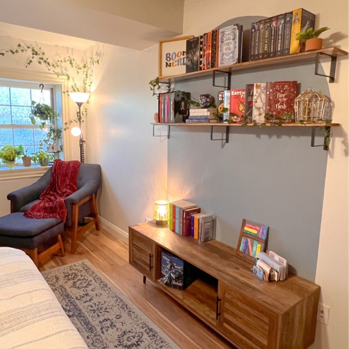 Floating Shelves: Sixty Inch Length Home Library Wall Decor