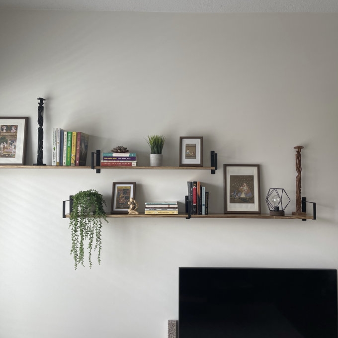 Floating Shelves: Staggered Offset Design Industrial Hardware