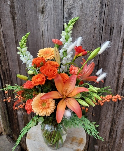 Floral Arrangement featuring Bunny Tail Grass and Rustic Charm