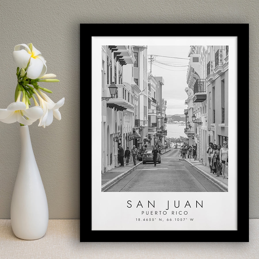 Framed Art Print San Juan Subject with Coordinates