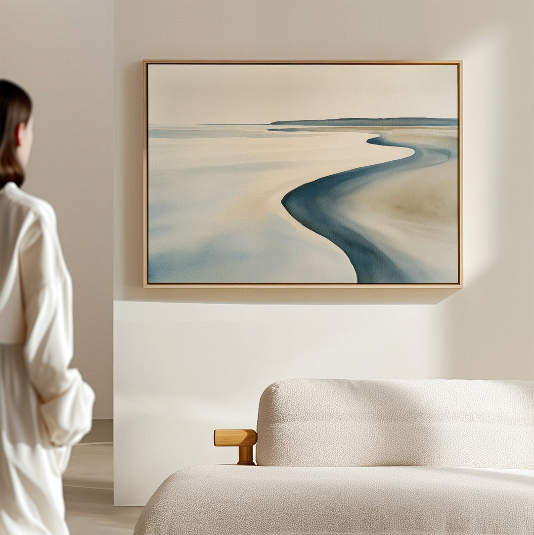 Framed Wall Art Abstract Coastline Serene Living Room Inspiration