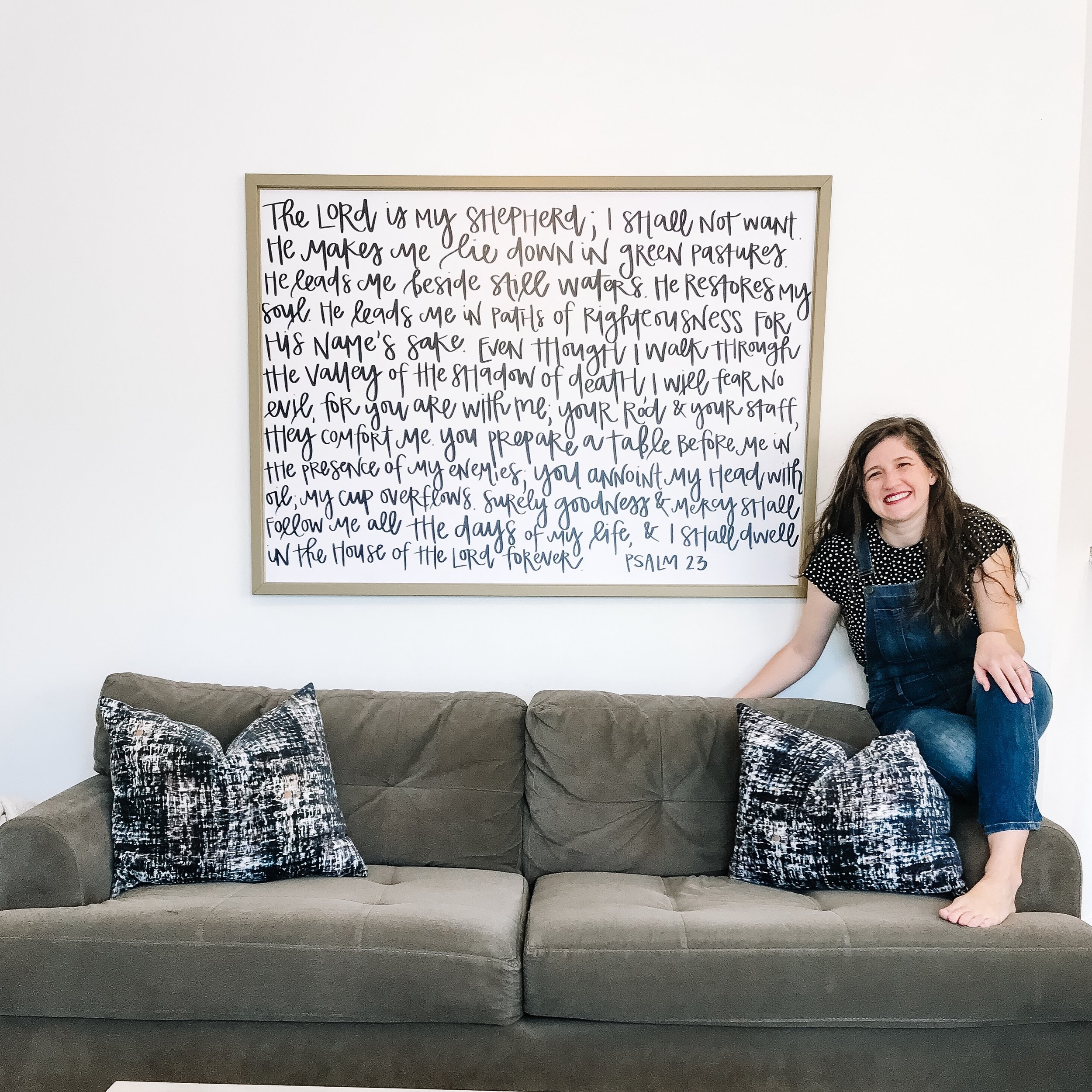 Framed Wall Art Hand-Lettered Script Oversized Typography Art
