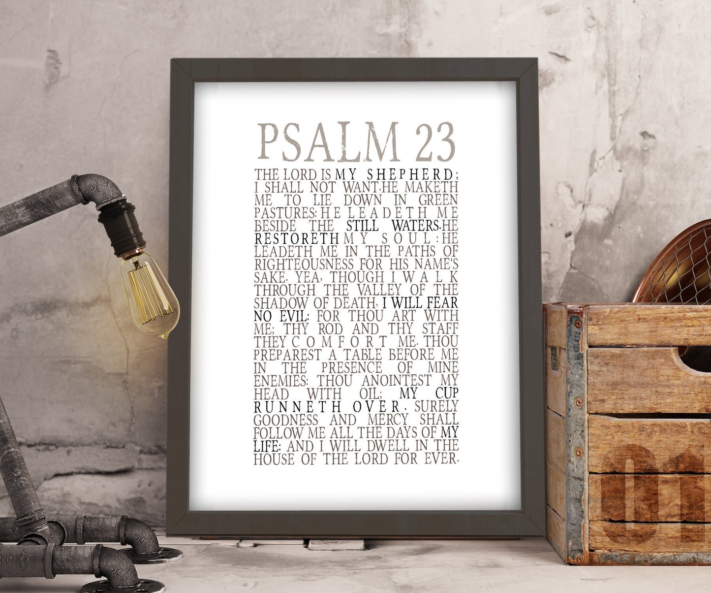 Framed Wall Art Justified Typography Charcoal Frame Art