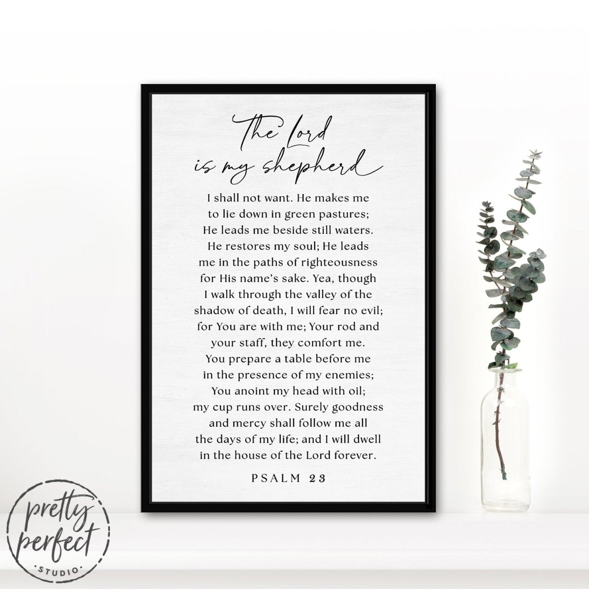 Framed Wall Art Script Headline Scripture Verse Mantel Decor