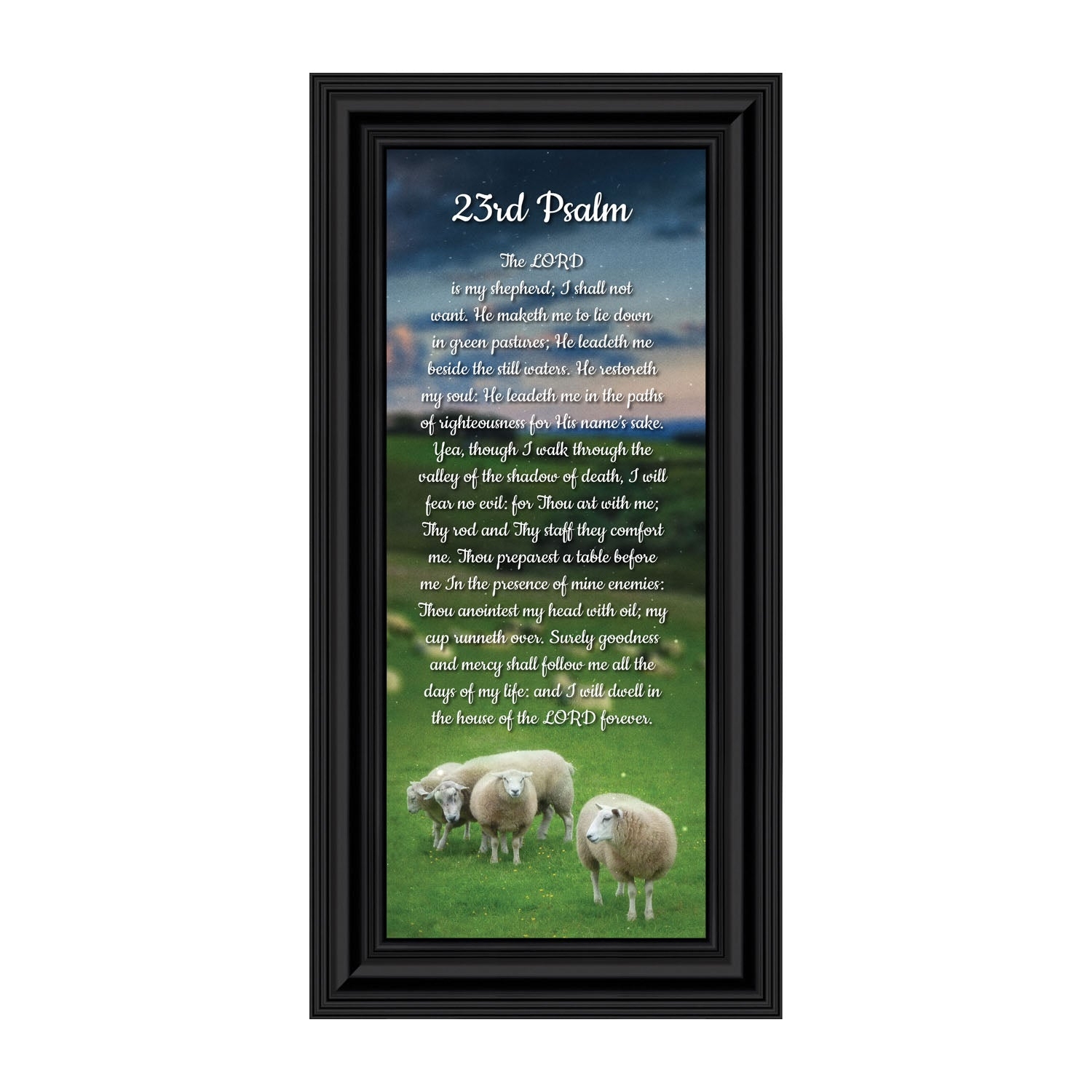 Framed Wall Art Sheep Pasture Scene Tiered Black Frame Art
