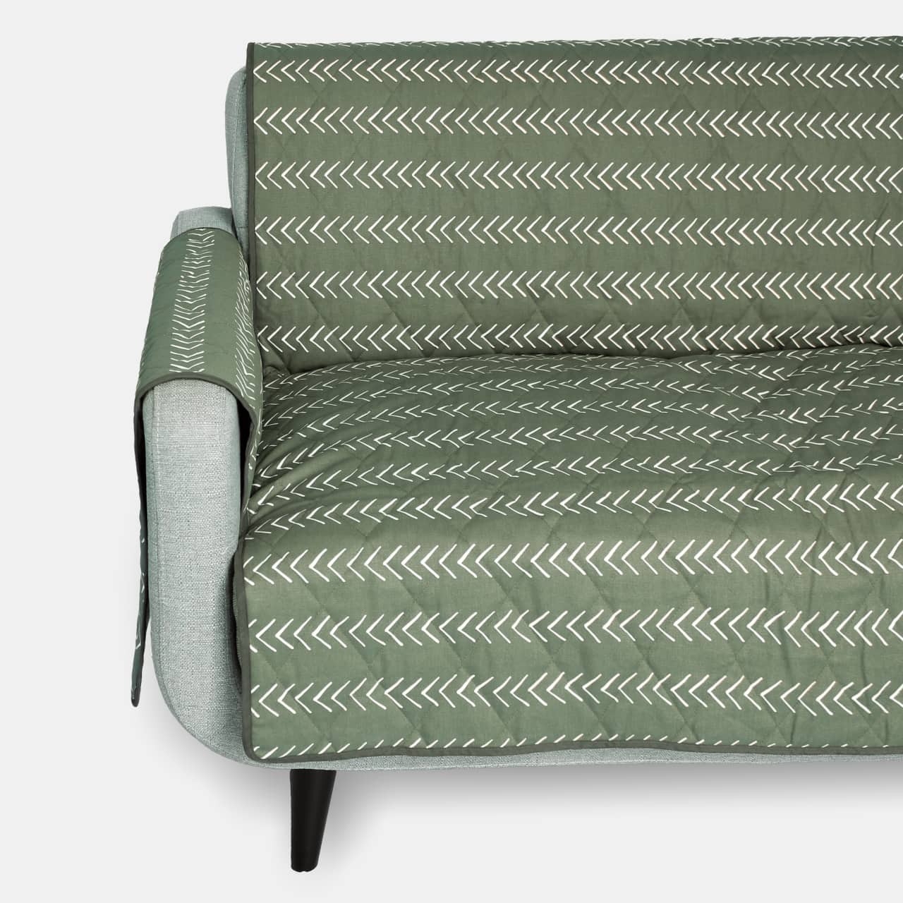 Furniture Protector With Chevron Pattern Sage Green Couch Cover