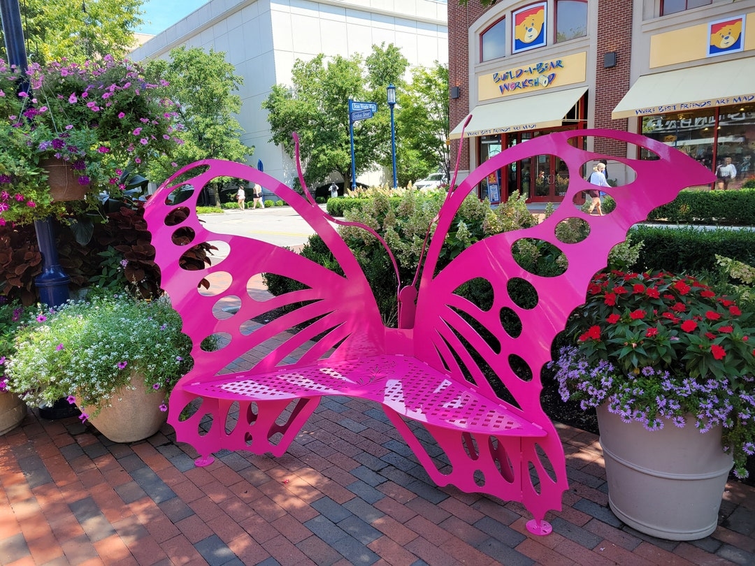 Outdoor Butterfly Bench
