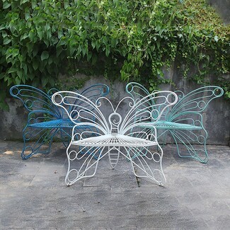 Garden Bench: Wire Filigree Sculptural Metal Seating
