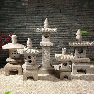 Garden Lantern Tiered Pagoda Japanese Zen Statues