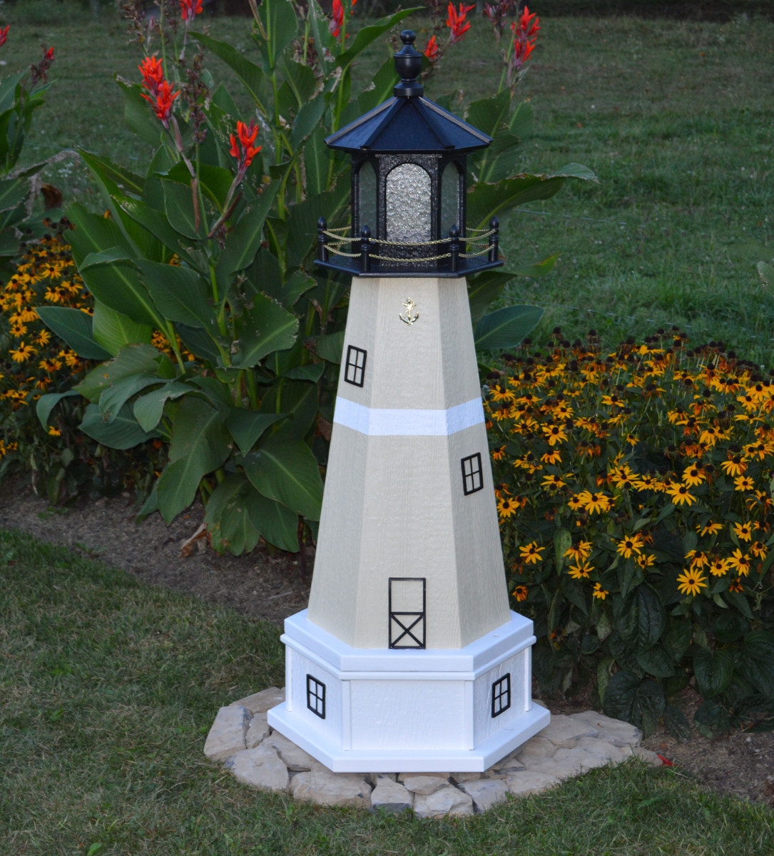 Garden Lighthouse Split Rock Model Traditional Nautical Yard Accent