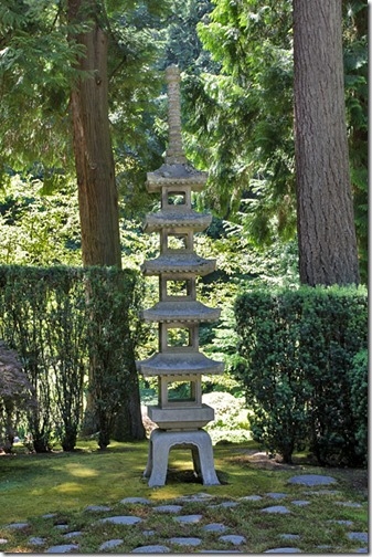 Garden Ornament Five Tiered Arched Stone Lantern
