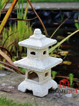 Garden Pagoda Speckled Texture Arched Cutouts Decor