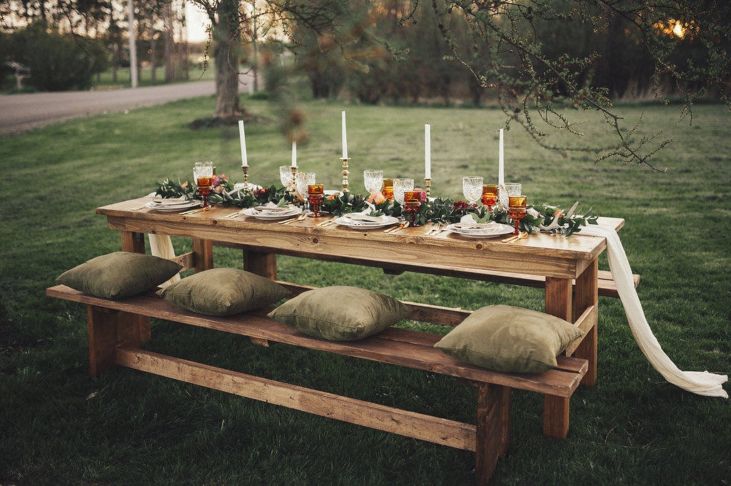 Gauze Table Runner: Ivory Texture Trailing Ends