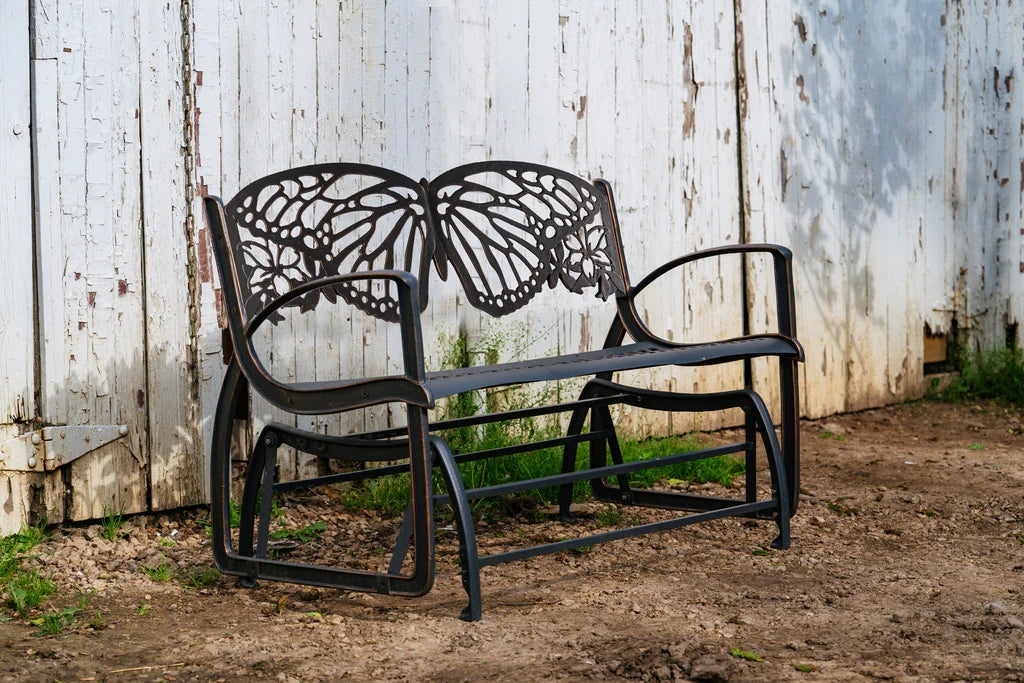 Glider Bench: Dark Bronze Metal with Glider Mechanism