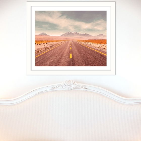 Horizontal Wall Art One Point Perspective Desert Road Wall Art