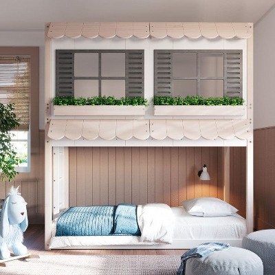 House Bunk Bed Scalloped Awnings and Planter Boxes