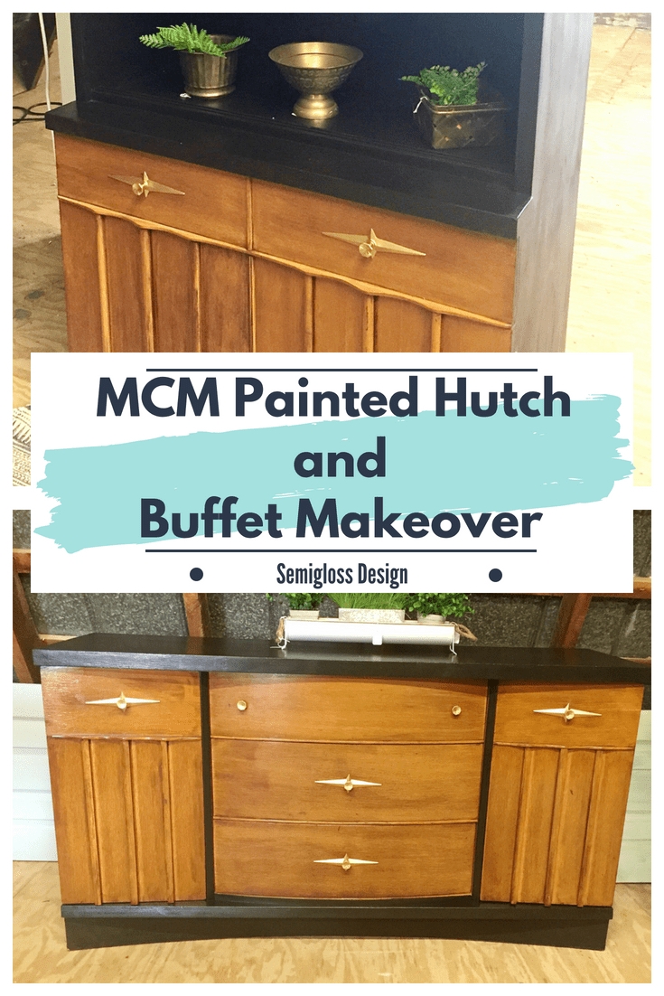 Hutch And Buffet | Starburst Hardware | Two-Tone MCM Buffet