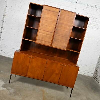 Hutch Cabinet | Sliding Center Panels | Two-Piece China Cabinet