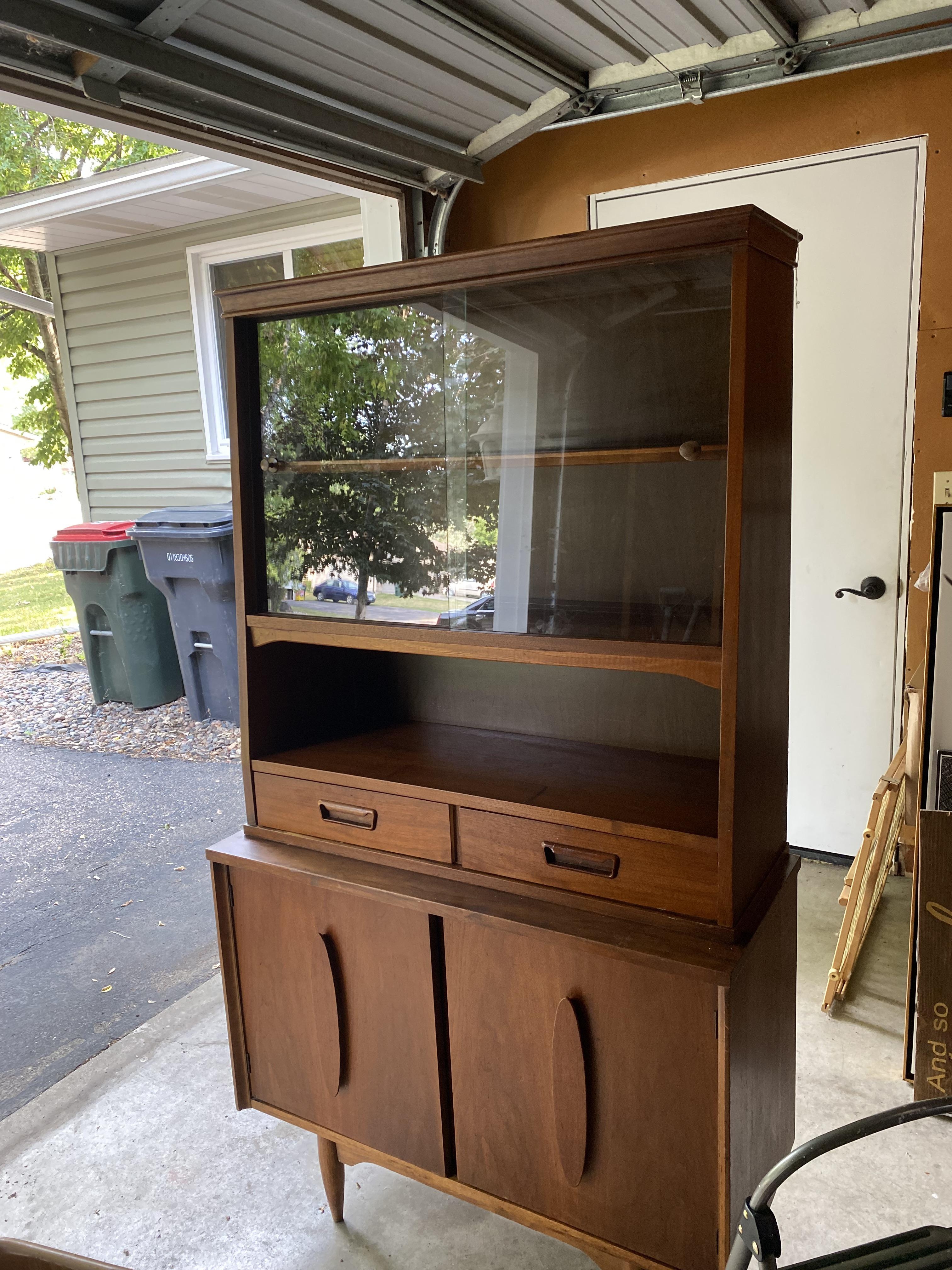 Hutch | Unique Oval Door Pulls | Small Space MCM Cabinet
