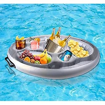 Inflatable Pool Tray Silver Eight Compartment Layout