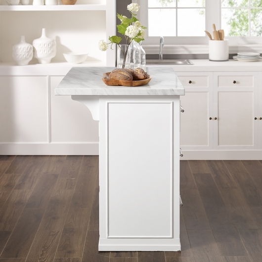 Kitchen Island White Breakfast Bar with Corbel Brackets