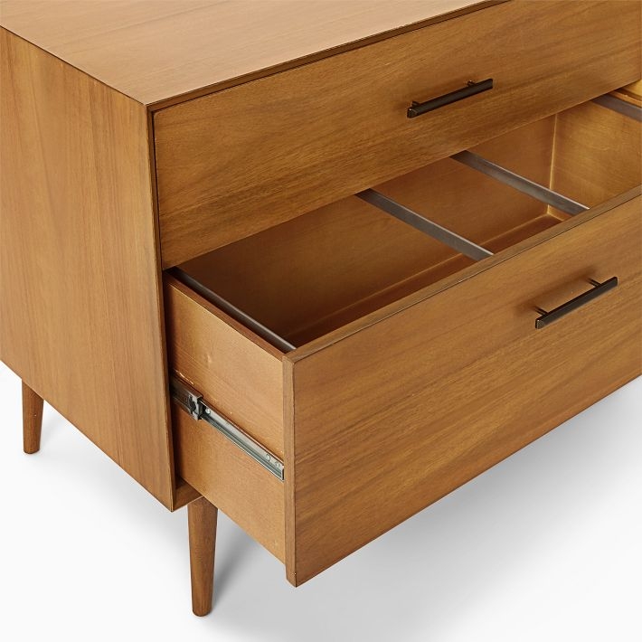 Lateral File Cabinet: 36 Inch Mid-Century Lateral File with Tapered Legs