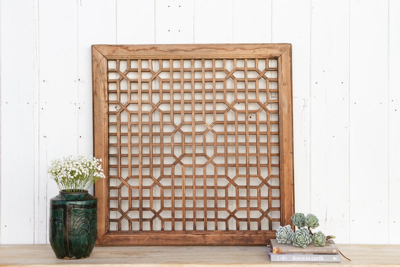 Lattice Window - Intricate Fretwork Chinese Antique Wood Window Screen