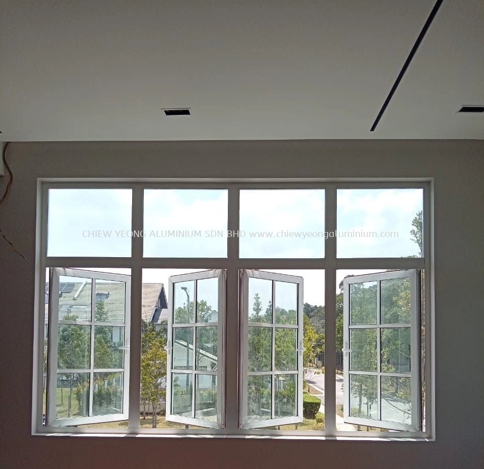 Lattice Window - White Casement Opening Aluminium Divided Lite System