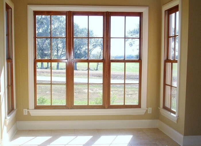 Lattice Windows - Wood And White Contrast Divided Lite Panes