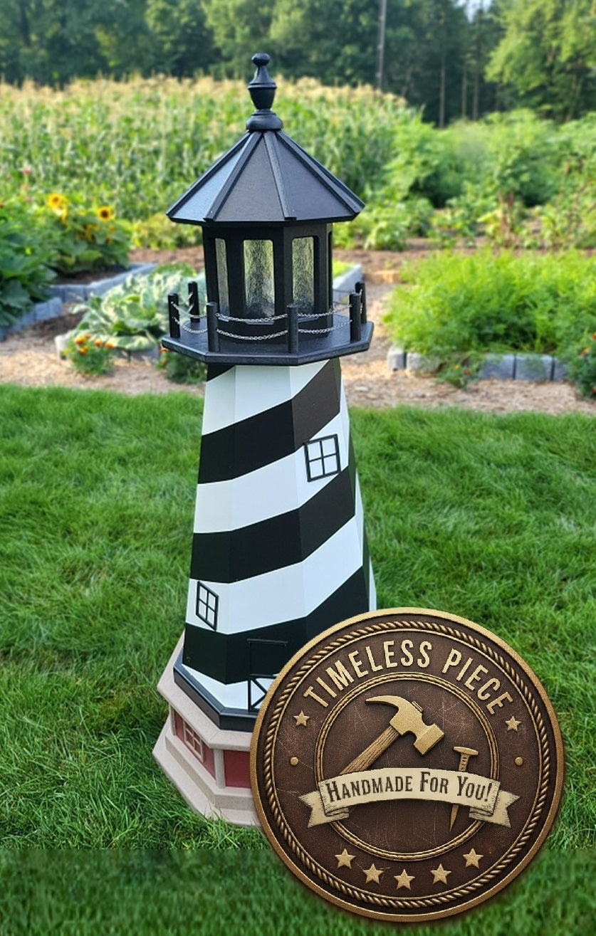 Lawn Ornament Cape Hatteras Replica with Solar Powered Nautical Decor