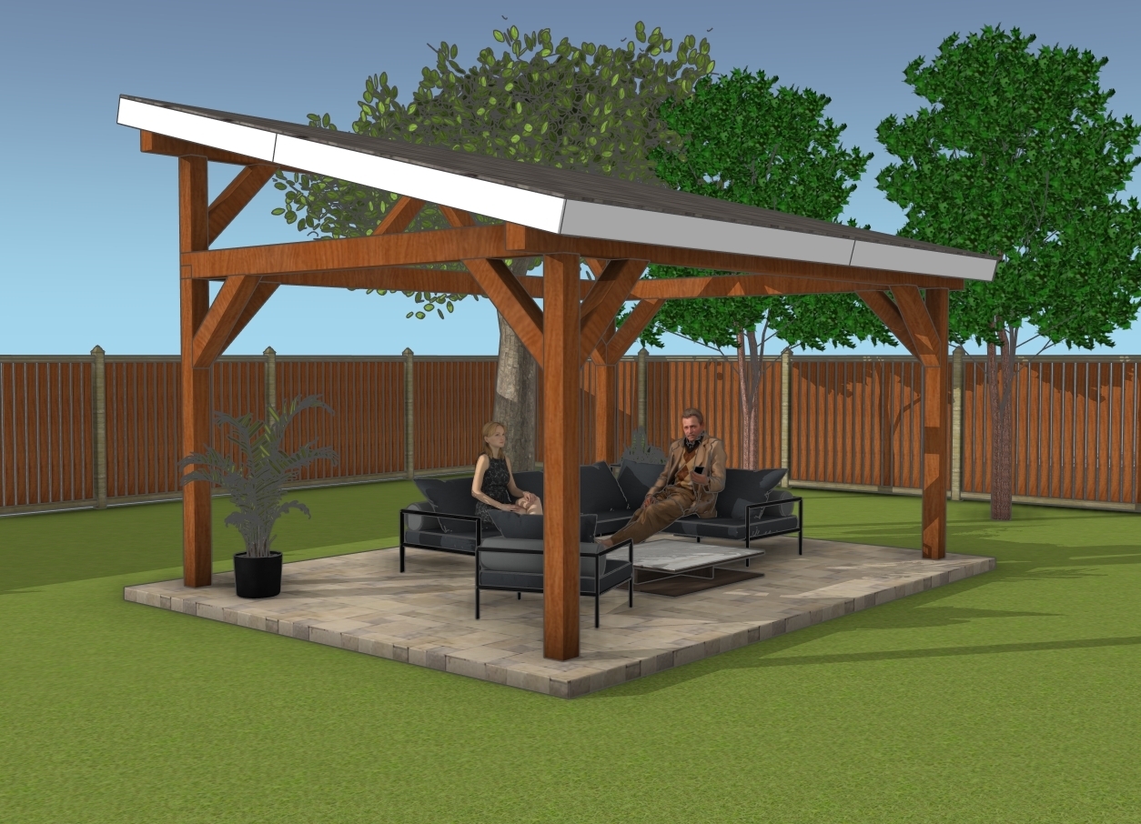Lean To Pavilion: Four Post Design Outdoor Lounge Plans