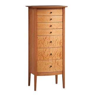 Lingerie Chest with Bowed Front and Figured Wood Grain