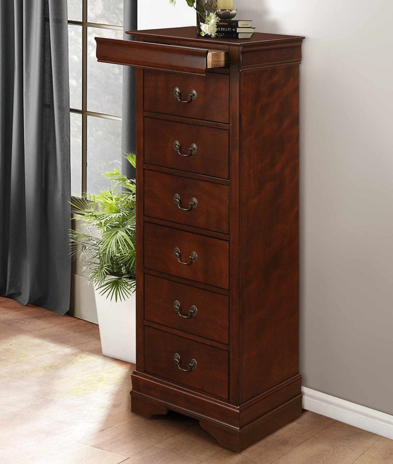 Lingerie Chest with Flip Top Compartment Brown Cherry Slim