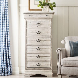 Lingerie Chest with Narrow Vertical Profile White Farmhouse
