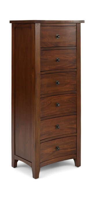 Lingerie Chest with Vertical Design Six Drawer Mahogany