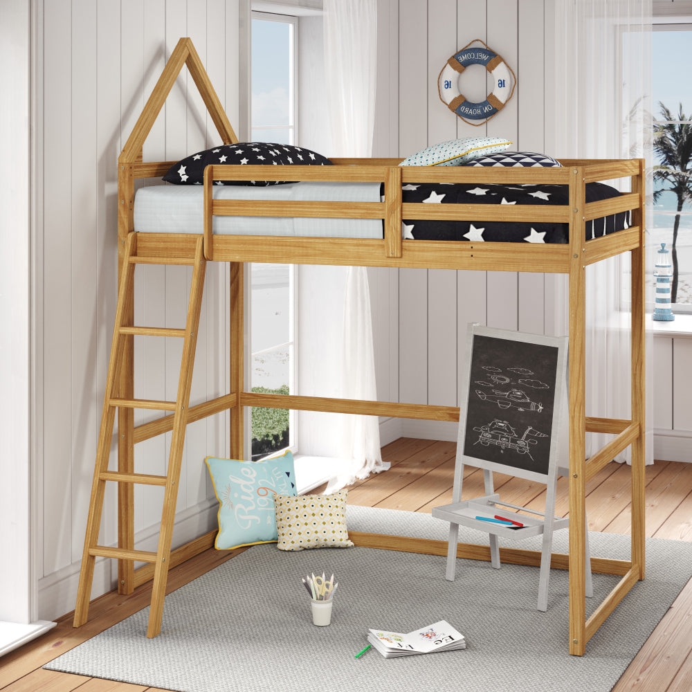 Loft Bed House Frame Headboard and Kids Space Saving Bed