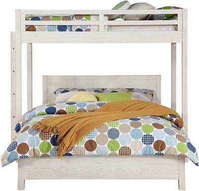 Loft Bed: Whitewashed Wood Twin Over Queen Shared Unit