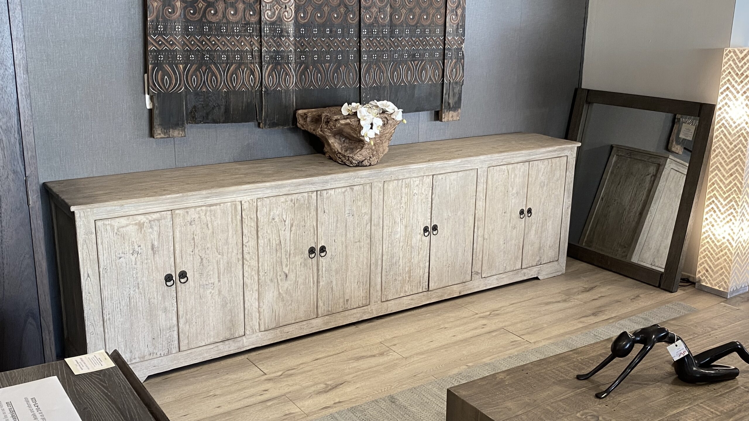 Long Sideboard Featuring Oversized Length and 8-Door Buffet