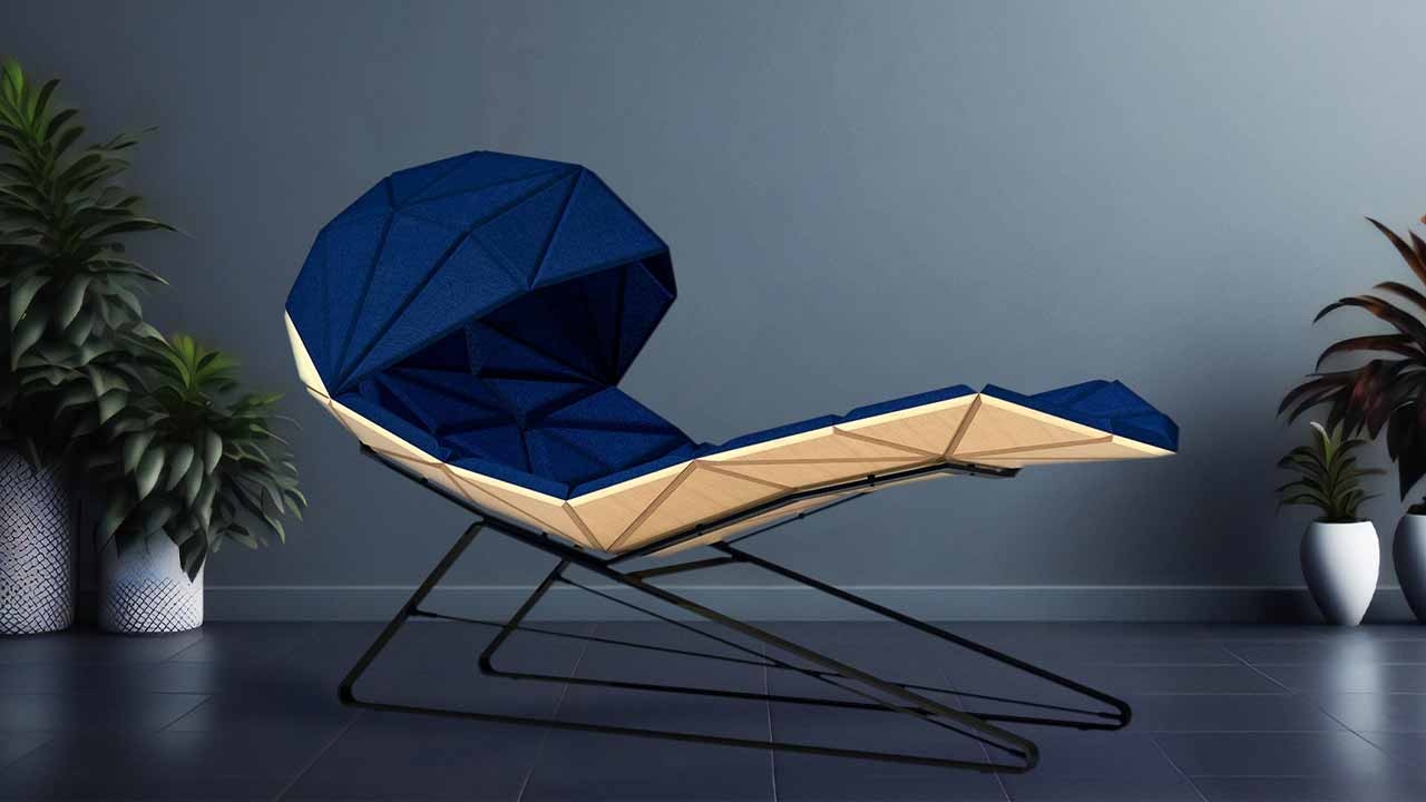 Lounge Chair Cocoon Headrest Faceted Cocoon Lounge Chair