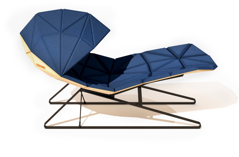 Lounge Chair Faceted Surface Geometric Power Nap Chair